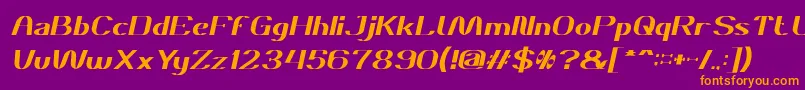 DANIEL Italic Font – Orange Fonts on Purple Background