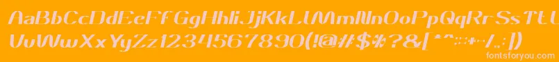 DANIEL Italic Font – Pink Fonts on Orange Background