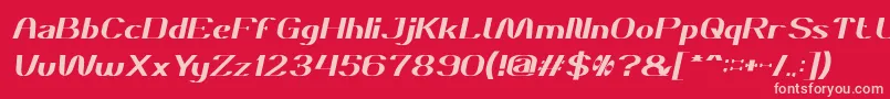 Fonte DANIEL Italic – fontes rosa em um fundo vermelho