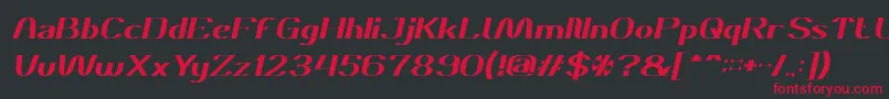 DANIEL Italic Font – Red Fonts on Black Background
