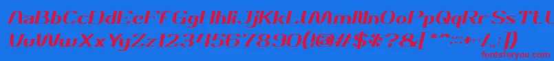 DANIEL Italic Font – Red Fonts on Blue Background