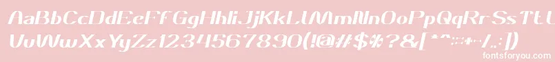 Fonte DANIEL Italic – fontes brancas em um fundo rosa