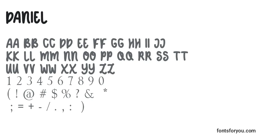 Fuente DANIEL (124464) - alfabeto, números, caracteres especiales