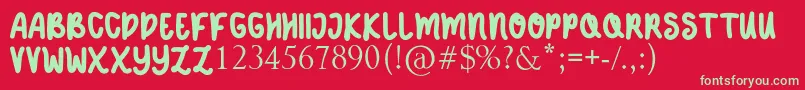 DANIEL Font – Green Fonts on Red Background