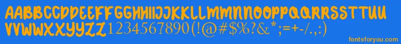 DANIEL Font – Orange Fonts on Blue Background