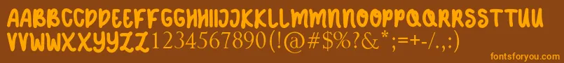 DANIEL-fontti – oranssit fontit ruskealla taustalla