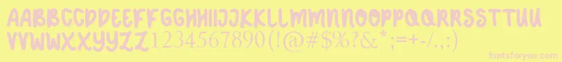DANIEL-Schriftart – Rosa Schriften auf gelbem Hintergrund