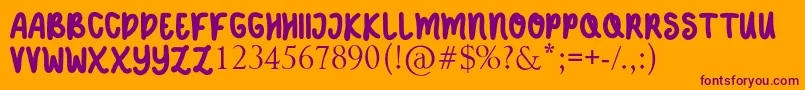 DANIEL Font – Purple Fonts on Orange Background
