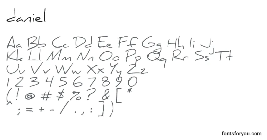 Daniel (124465)-fontti – aakkoset, numerot, erikoismerkit