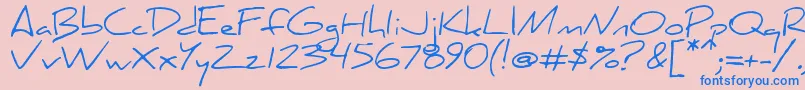 フォントdaniel – ピンクの背景に青い文字
