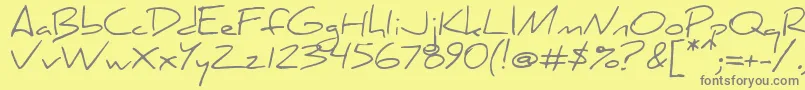 フォントdaniel – 黄色の背景に灰色の文字