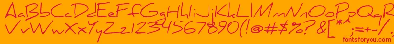 daniel Font – Red Fonts on Orange Background