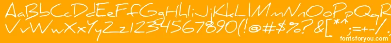 Fonte daniel – fontes brancas em um fundo laranja