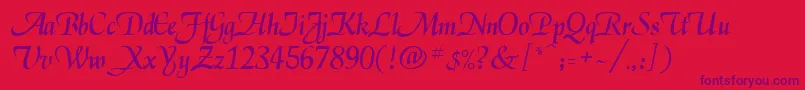 Daniela Font – Purple Fonts on Red Background