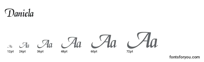 Размеры шрифта Daniela (124466)