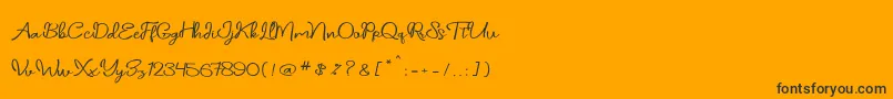 Czcionka daniella script – czarne czcionki na pomarańczowym tle