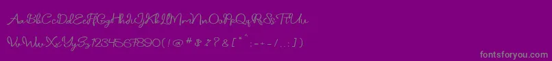daniella script-Schriftart – Graue Schriften auf violettem Hintergrund