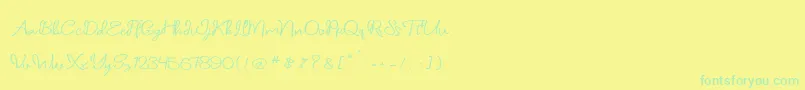 fuente daniella script – Fuentes Verdes Sobre Fondo Amarillo