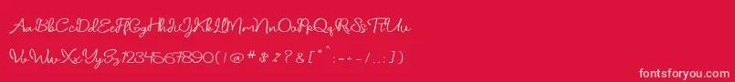 フォントdaniella script – 赤い背景にピンクのフォント