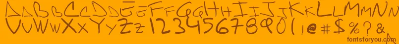 danifont-fontti – ruskeat fontit oranssilla taustalla