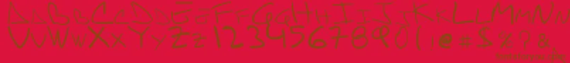 danifont Font – Brown Fonts on Red Background