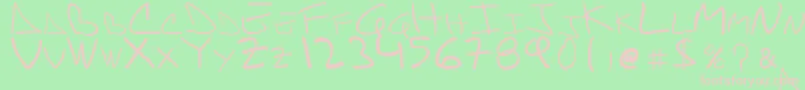 danifont Font – Pink Fonts on Green Background