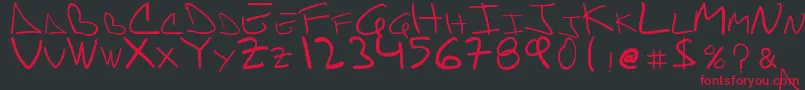 danifont-fontti – punaiset fontit mustalla taustalla