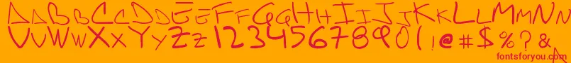danifont Font – Red Fonts on Orange Background