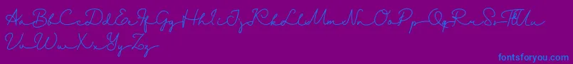 Danila   Demo-Schriftart – Blaue Schriften auf violettem Hintergrund