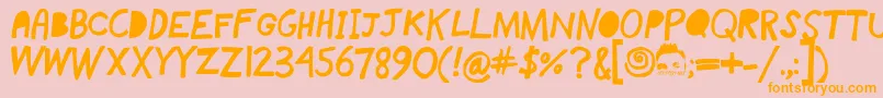 BlockheadFontByEllingLien Font – Orange Fonts on Pink Background