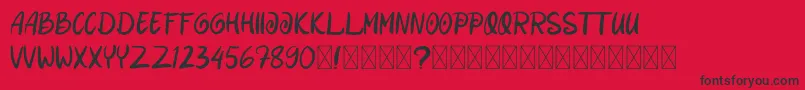 DanishaRomance Font – Black Fonts on Red Background