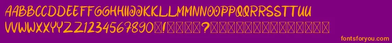 DanishaRomance Font – Orange Fonts on Purple Background