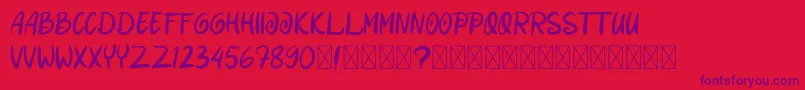 DanishaRomance Font – Purple Fonts on Red Background