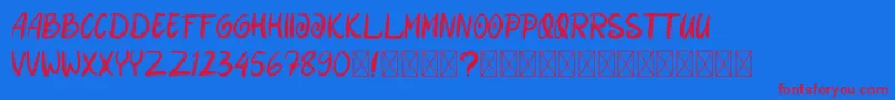 DanishaRomance Font – Red Fonts on Blue Background
