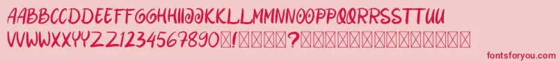 フォントDanishaRomance – ピンクの背景に赤い文字