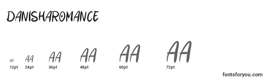 DanishaRomance Font Sizes