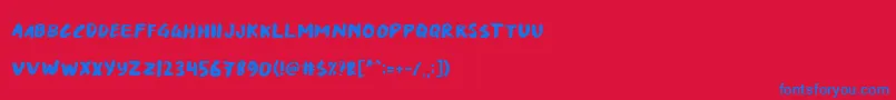 Danska Regularフォントについての詳細 フォントDanska Regular – 赤い背景に青い文字