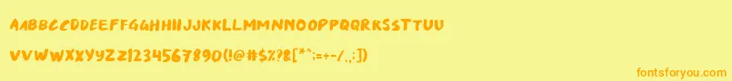 Police Danska Regular – polices orange sur fond jaune
