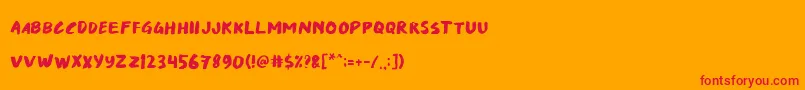 Danska Regular Font – Red Fonts on Orange Background