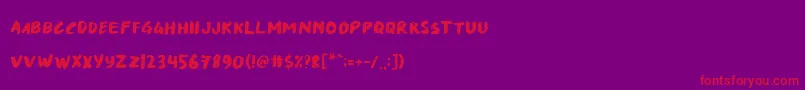 Danska Regular Font – Red Fonts on Purple Background