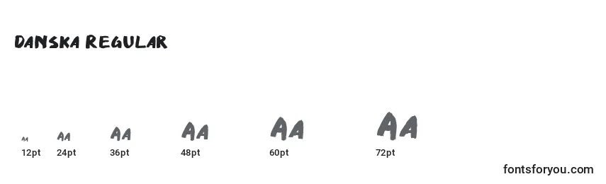Danska Regular Font Sizes