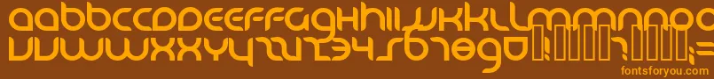 DANUBE  -fontti – oranssit fontit ruskealla taustalla