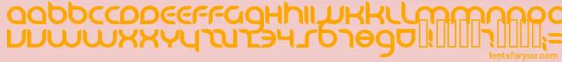 フォントDANUBE   – オレンジの文字がピンクの背景にあります。