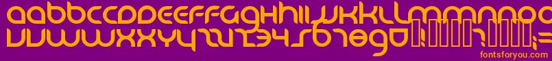 fuente DANUBE   – Fuentes Naranjas Sobre Fondo Morado