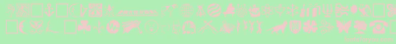 DAOD-fontti – vaaleanpunaiset fontit vihreällä taustalla