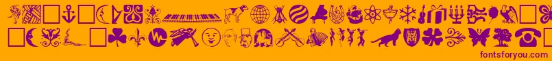 DAOD Font – Purple Fonts on Orange Background