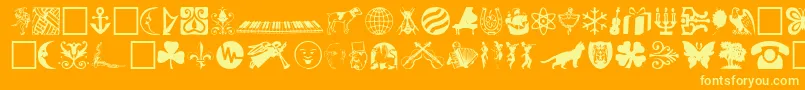 DAOD Font – Yellow Fonts on Orange Background