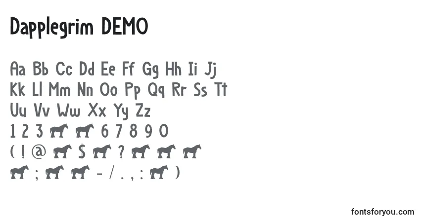 Шрифт Dapplegrim DEMO – алфавит, цифры, специальные символы