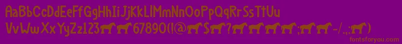 フォントDapplegrim DEMO – 紫色の背景に茶色のフォント