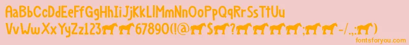 Dapplegrim DEMO-fontti – oranssit fontit vaaleanpunaisella taustalla